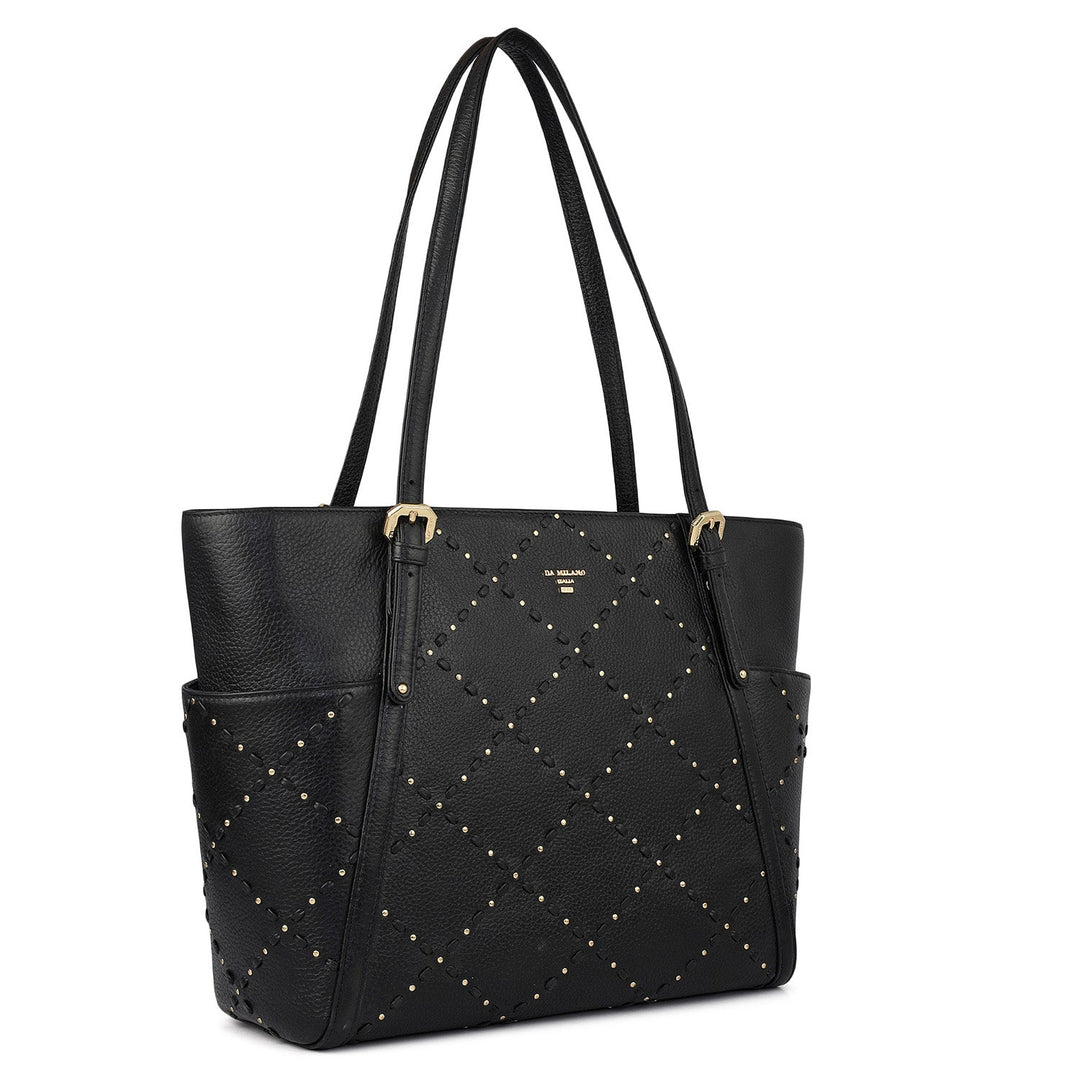 Serena Wax Leather Shoulder Bag - Black