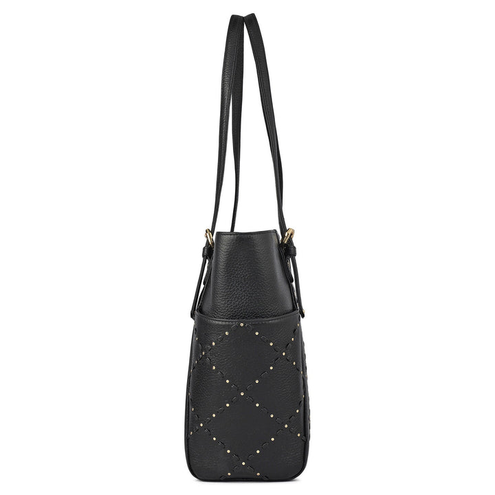 Serena Wax Leather Shoulder Bag - Black