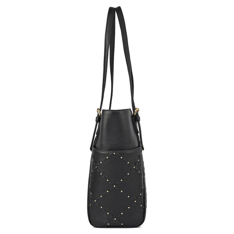 Serena Wax Leather Shoulder Bag - Black