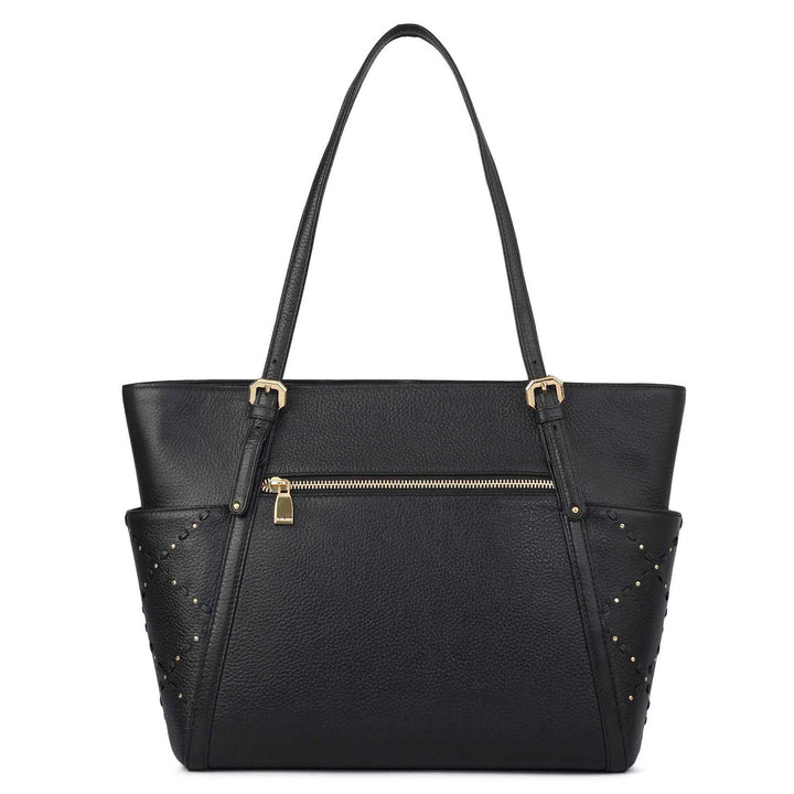Serena Wax Leather Shoulder Bag - Black