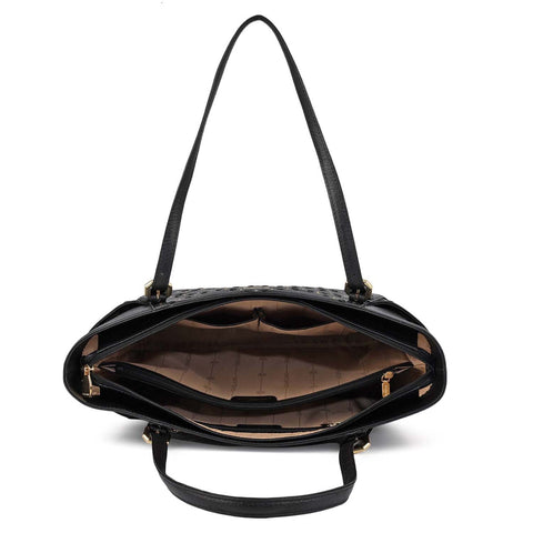 Serena Wax Leather Shoulder Bag - Black