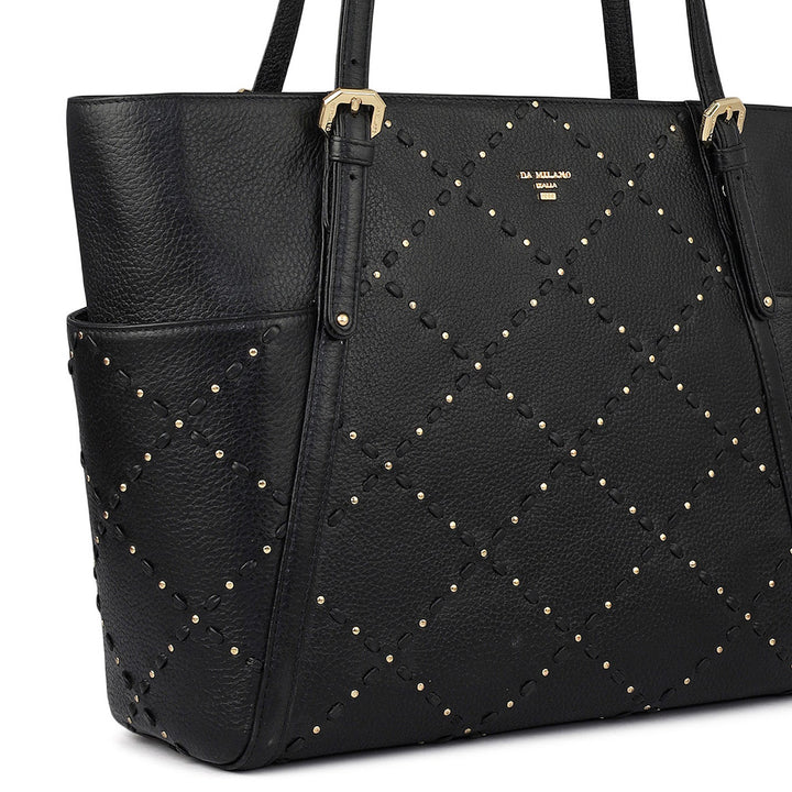 Serena Wax Leather Shoulder Bag - Black