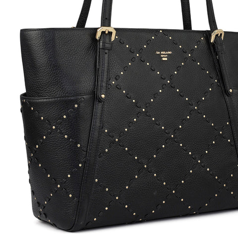 Serena Wax Leather Shoulder Bag - Black