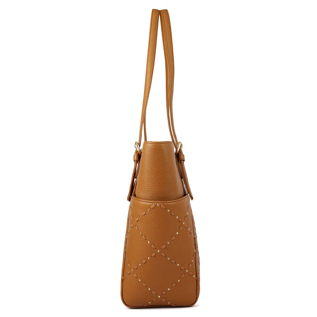 Serena Wax Leather Shoulder Bag - Caramel