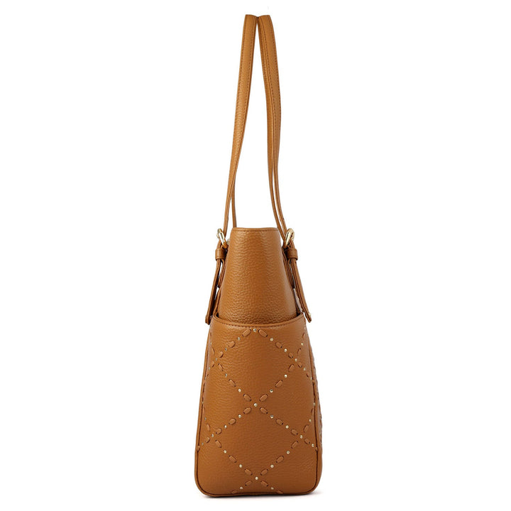 Serena Wax Leather Shoulder Bag - Caramel