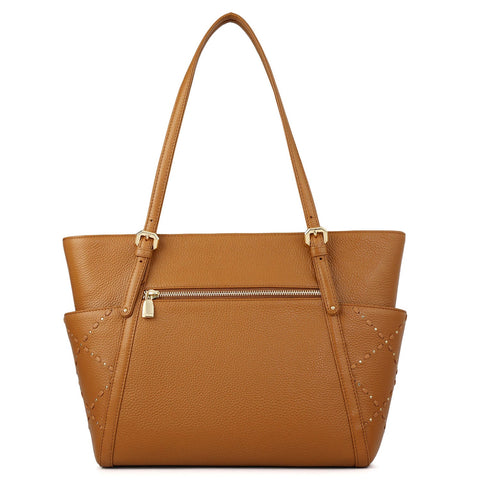 Serena Wax Leather Shoulder Bag - Caramel