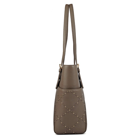 Medium Bunti Wax Leather Shoulder Bag - Greyish Taupe
