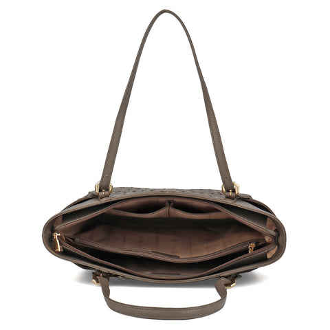 Medium Bunti Wax Leather Shoulder Bag - Greyish Taupe