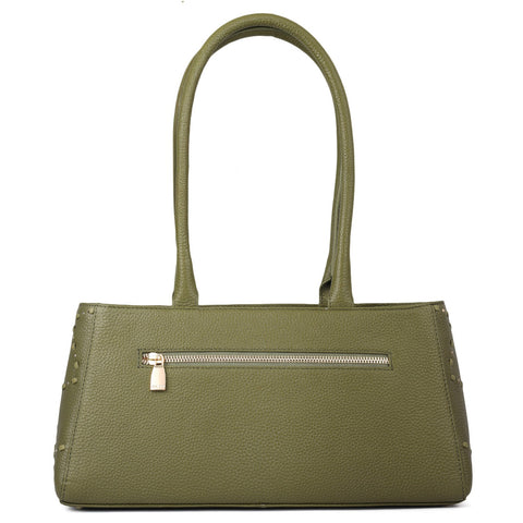Serena Wax Leather Shoulder Bag - Fern