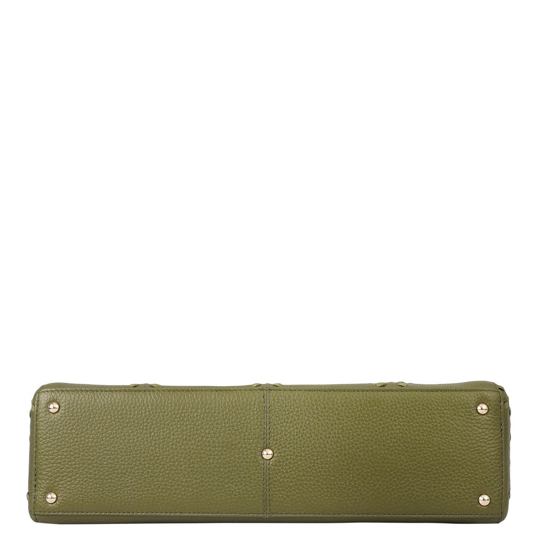 Serena Wax Leather Shoulder Bag - Fern