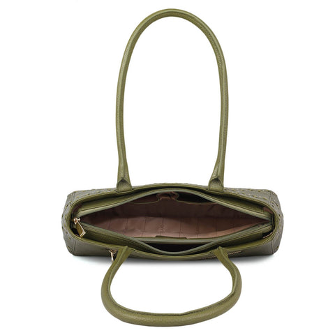 Serena Wax Leather Shoulder Bag - Fern