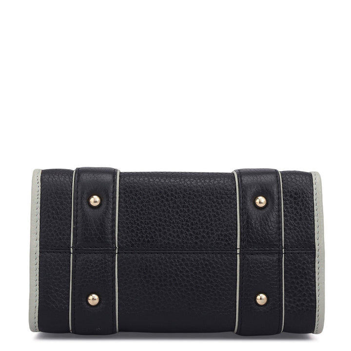 Small Wax Leather Satchel - Black