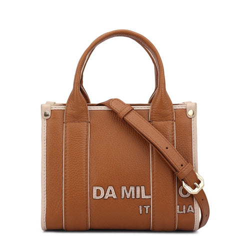 Small Wax Leather Satchel - Caramel