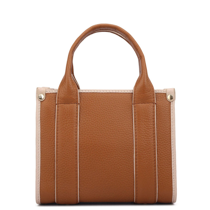 Small Wax Leather Satchel - Caramel