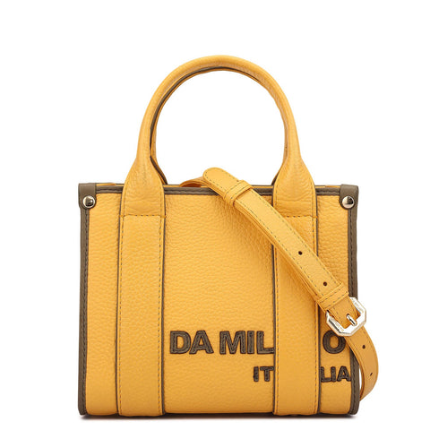 Small Wax Leather Satchel - Mimosa