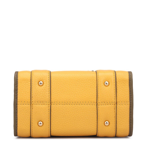 Small Wax Leather Satchel - Mimosa