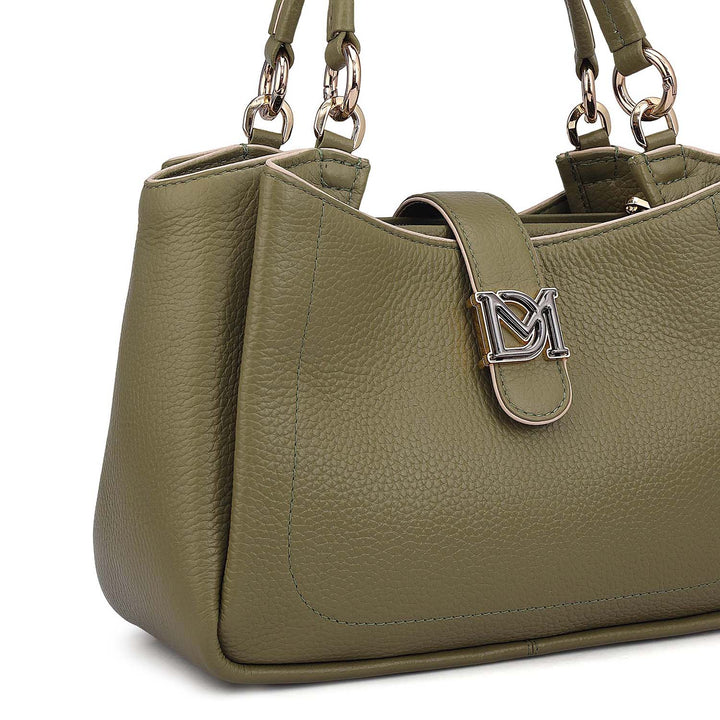 Small Wax Leather Satchel - Fern