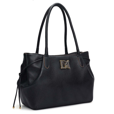 Medium Wax Leather Tote - Black
