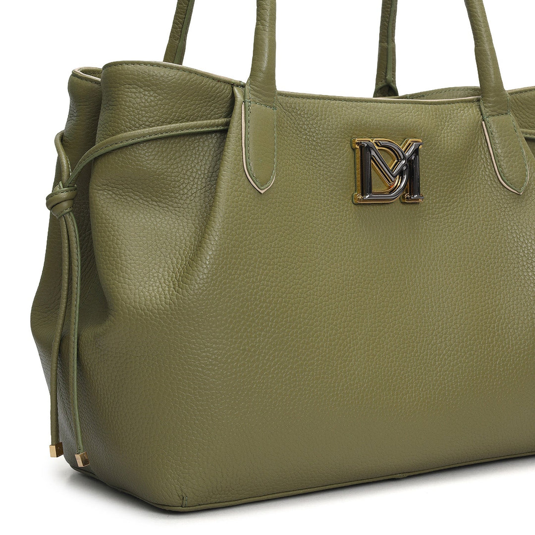 Medium Wax Leather Tote - Fern