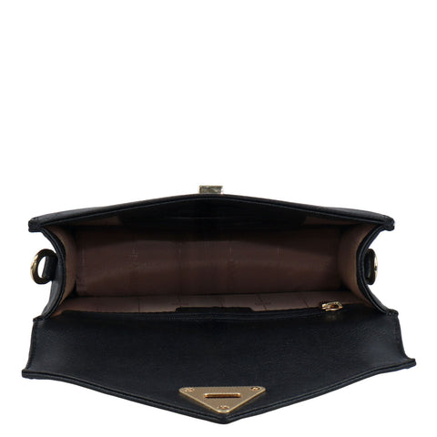 Allure Croco Franzy Leather Sling - Black