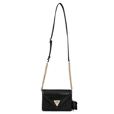 Allure Croco Franzy Leather Sling - Black