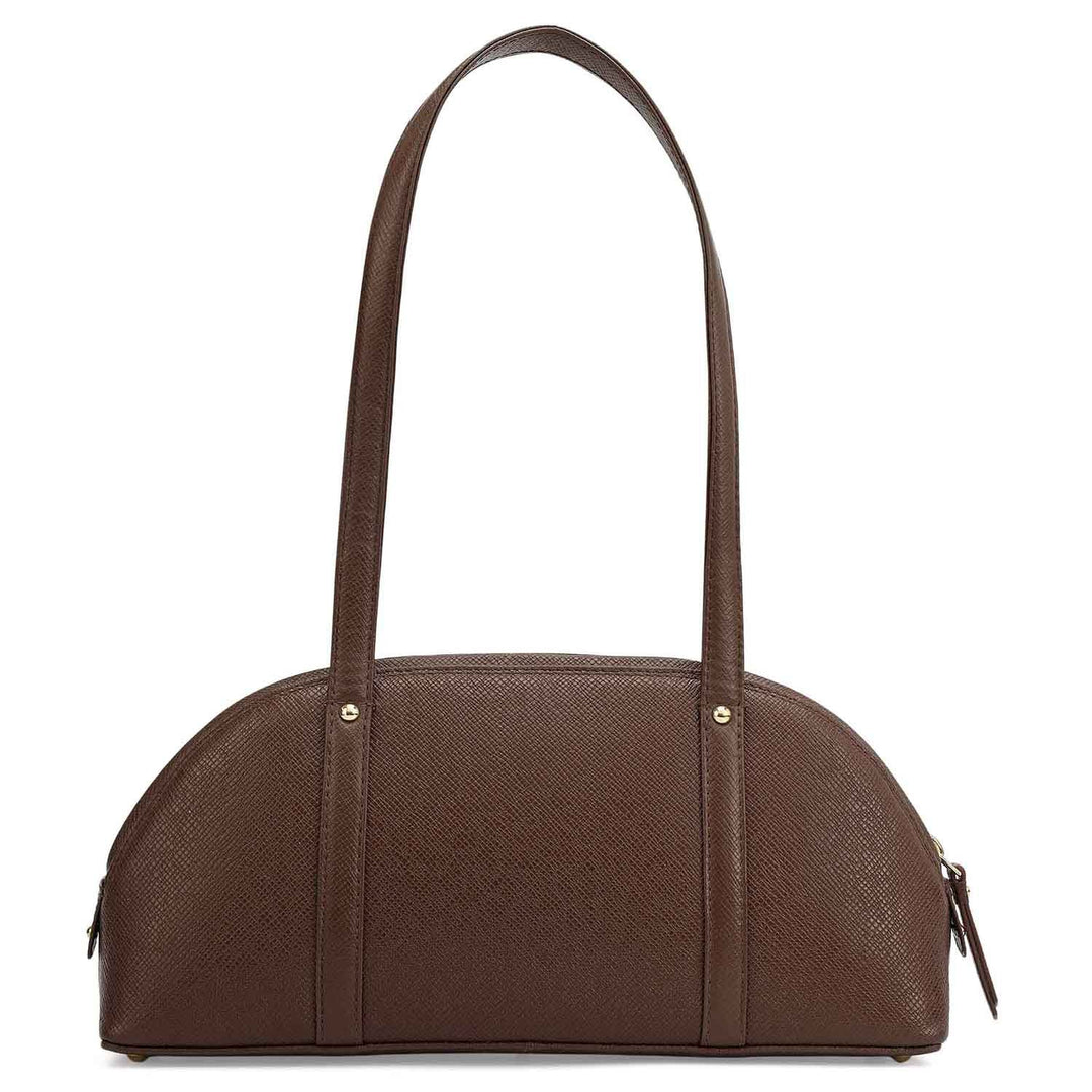 Small Fur Franzy Leather Shoulder Bag - White & Brown