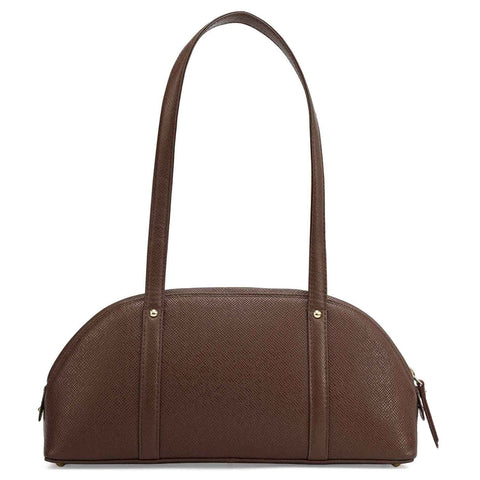 Small Fur Franzy Leather Shoulder Bag - White & Brown