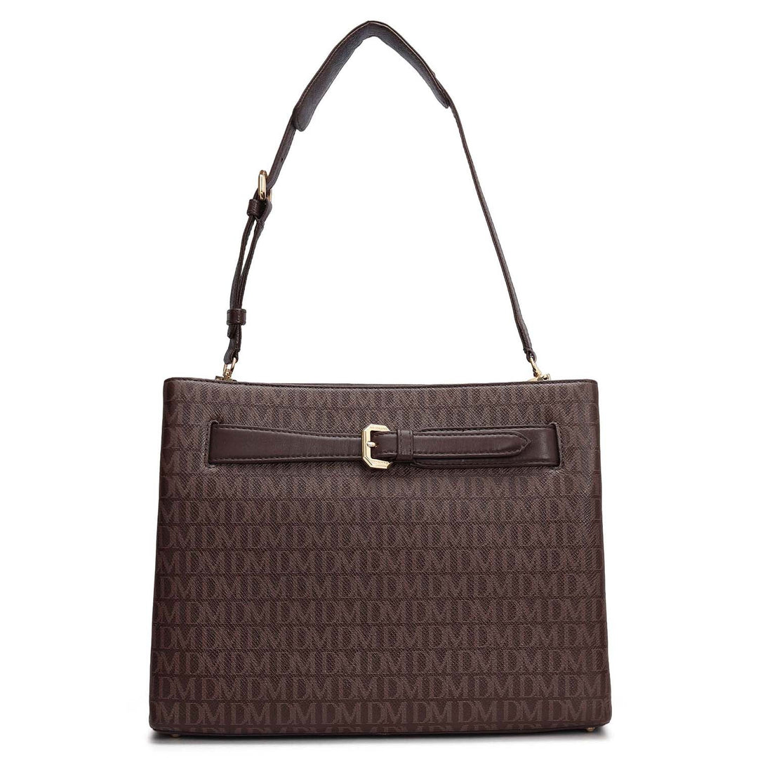 Siena Monogram Leather Shoulder Bag - Date