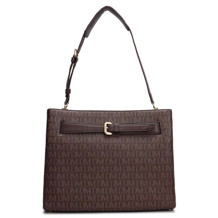 Siena Monogram Leather Shoulder Bag - Date