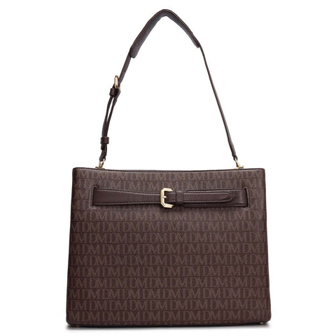 Siena Monogram Leather Shoulder Bag - Date