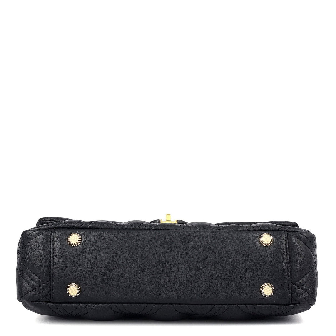 Medium Quilting Leather Shoulder Bag - Black