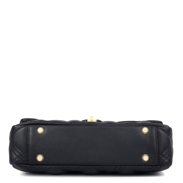 Medium Quilting Leather Shoulder Bag - Black