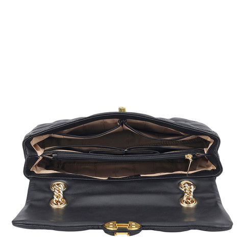 Medium Quilting Leather Shoulder Bag - Black