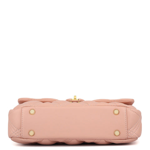 Medium Quilting Leather Shoulder Bag - Peach