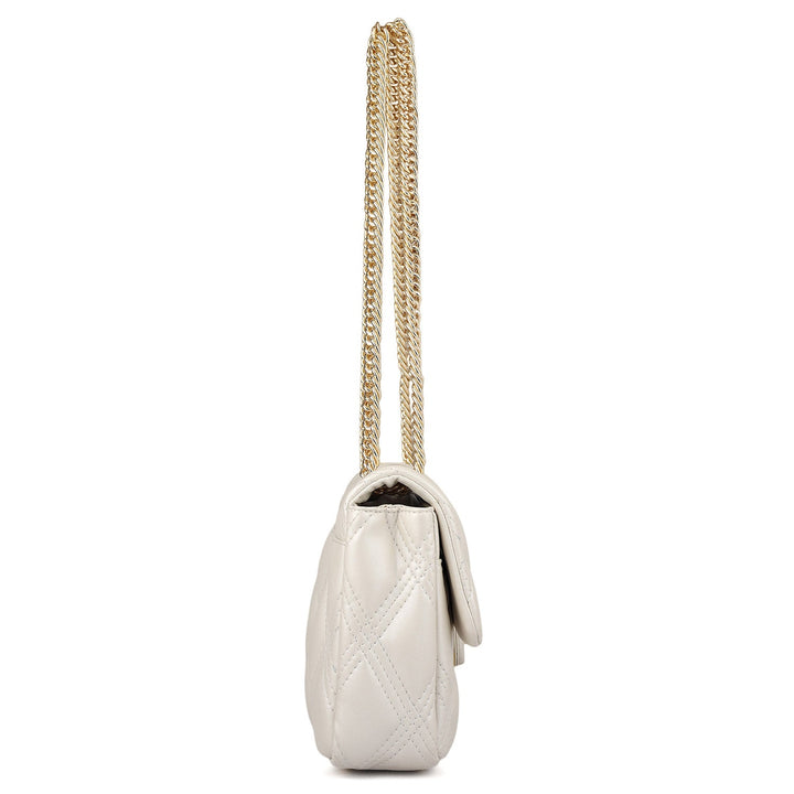 Medium Quilting Leather Shoulder Bag - Snow