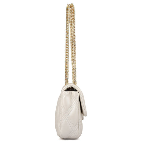 Medium Quilting Leather Shoulder Bag - Snow