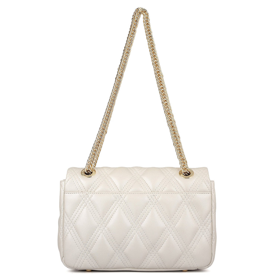 Medium Quilting Leather Shoulder Bag - Snow