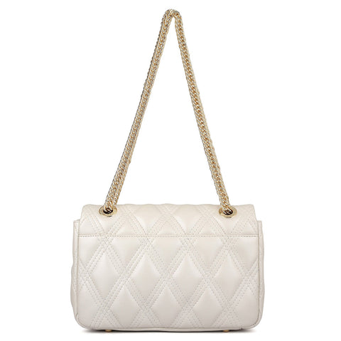 Medium Quilting Leather Shoulder Bag - Snow