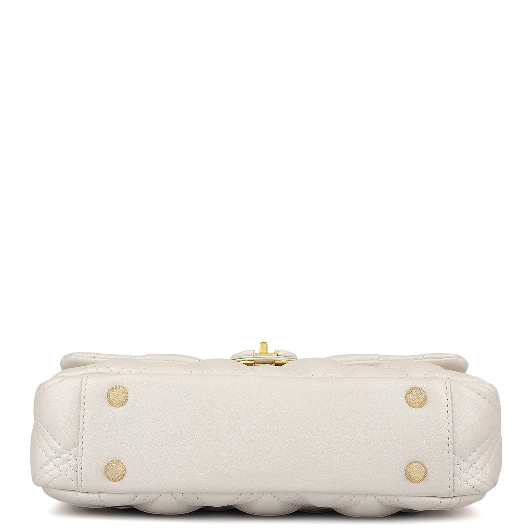 Medium Quilting Leather Shoulder Bag - Snow