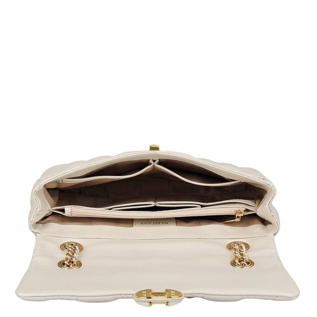 Medium Quilting Leather Shoulder Bag - Snow