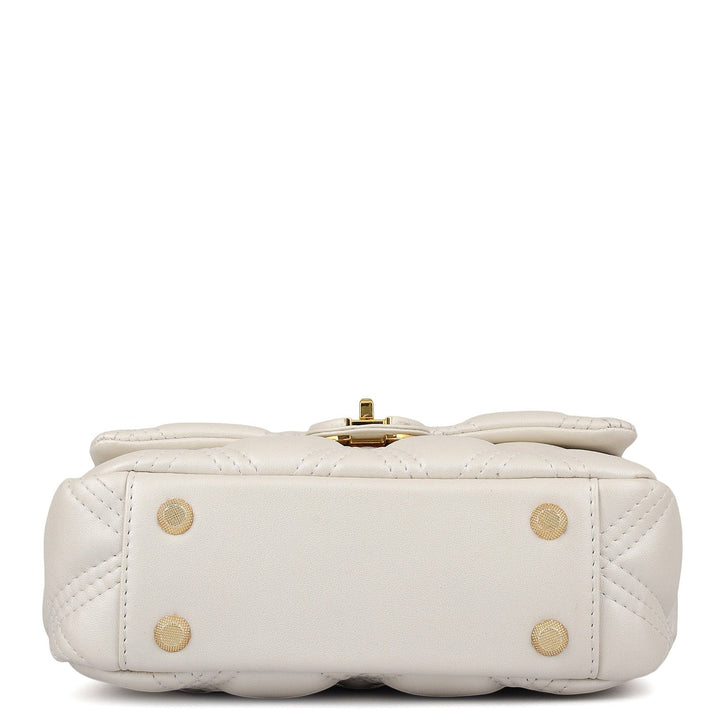 Small Quilting Leather Shoulder Bag - Snow