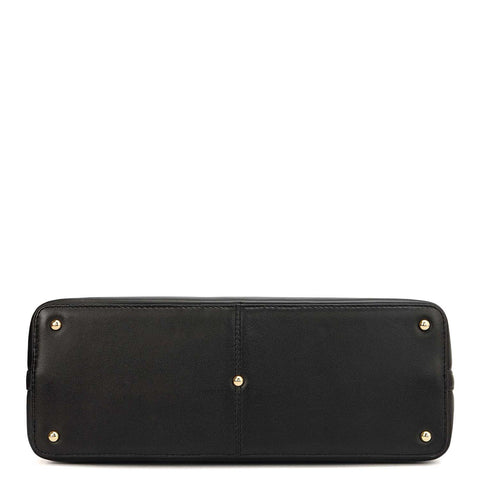 Medium Quilting Plain Leather Tote - Black