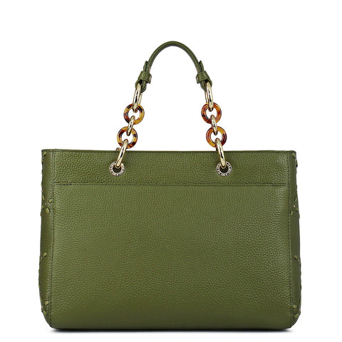 Serena Wax Leather Satchel - Fern