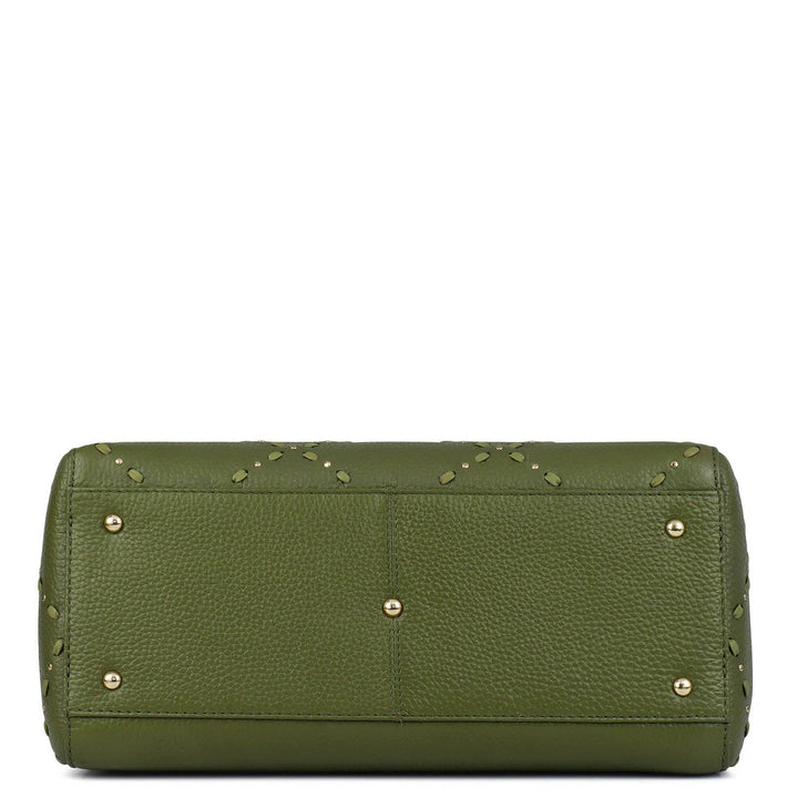 Serena Wax Leather Satchel - Fern