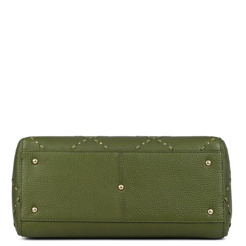 Serena Wax Leather Satchel - Fern