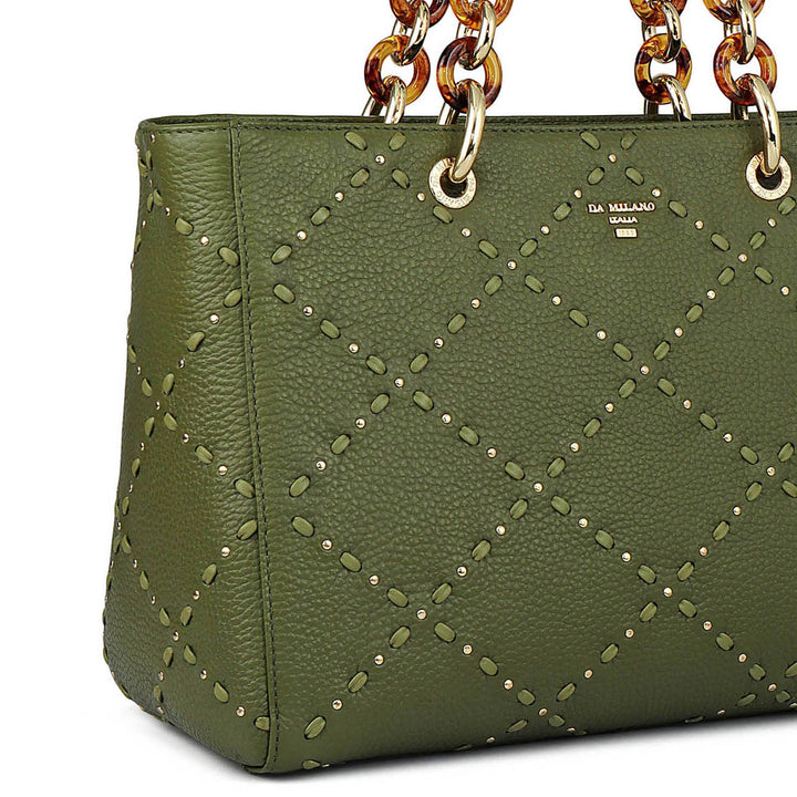 Serena Wax Leather Satchel - Fern