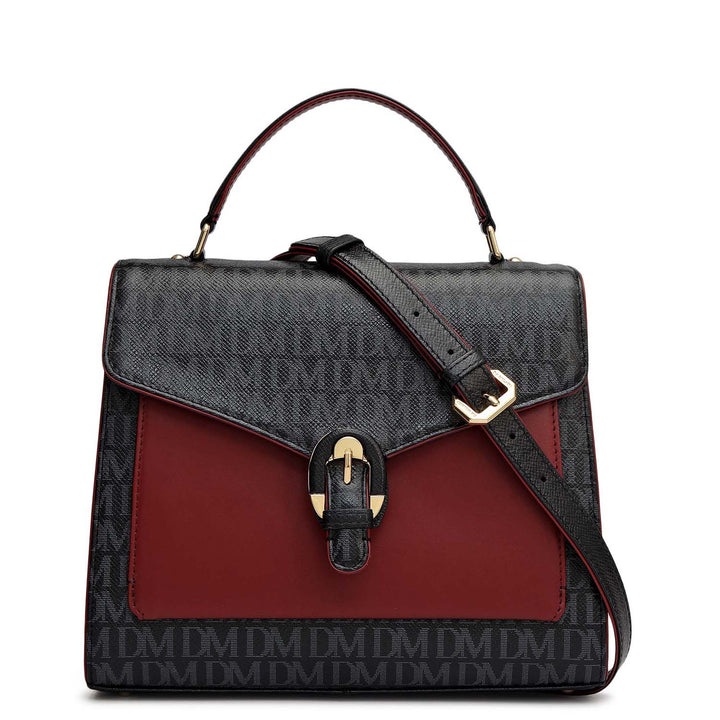 Small Monogram Leather Satchel - Black