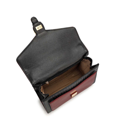 Small Monogram Leather Satchel - Black