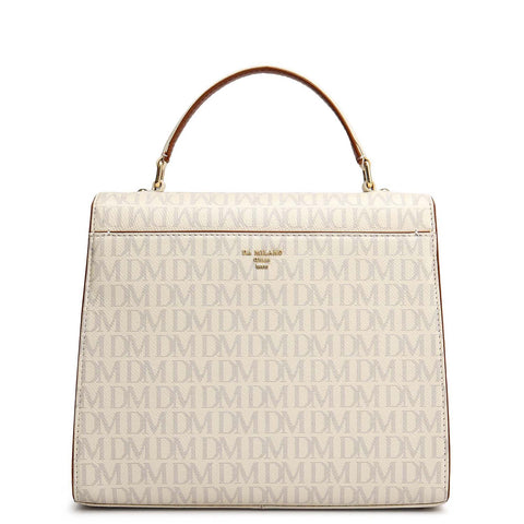 Small Monogram Leather Satchel - Marshmallow