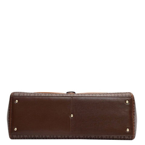 Medium Monogram Leather Satchel - Walnut